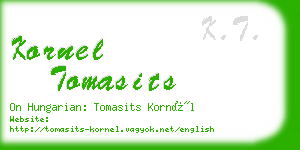 kornel tomasits business card